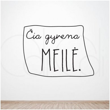 Sienos lipdukas „Čia gyvena LAIMĖ/MEILĖ“ 1